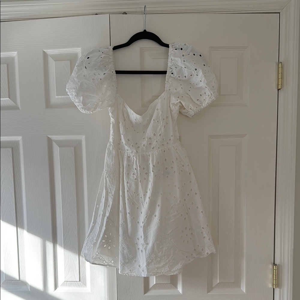 Zara Chic White Eyelet Dress